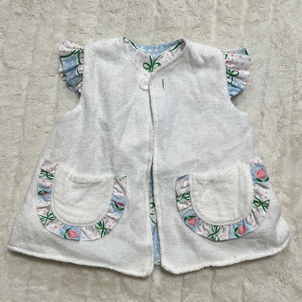 EUC TBBC reversible swim coverup monogrammed Penelope size 18/24mo